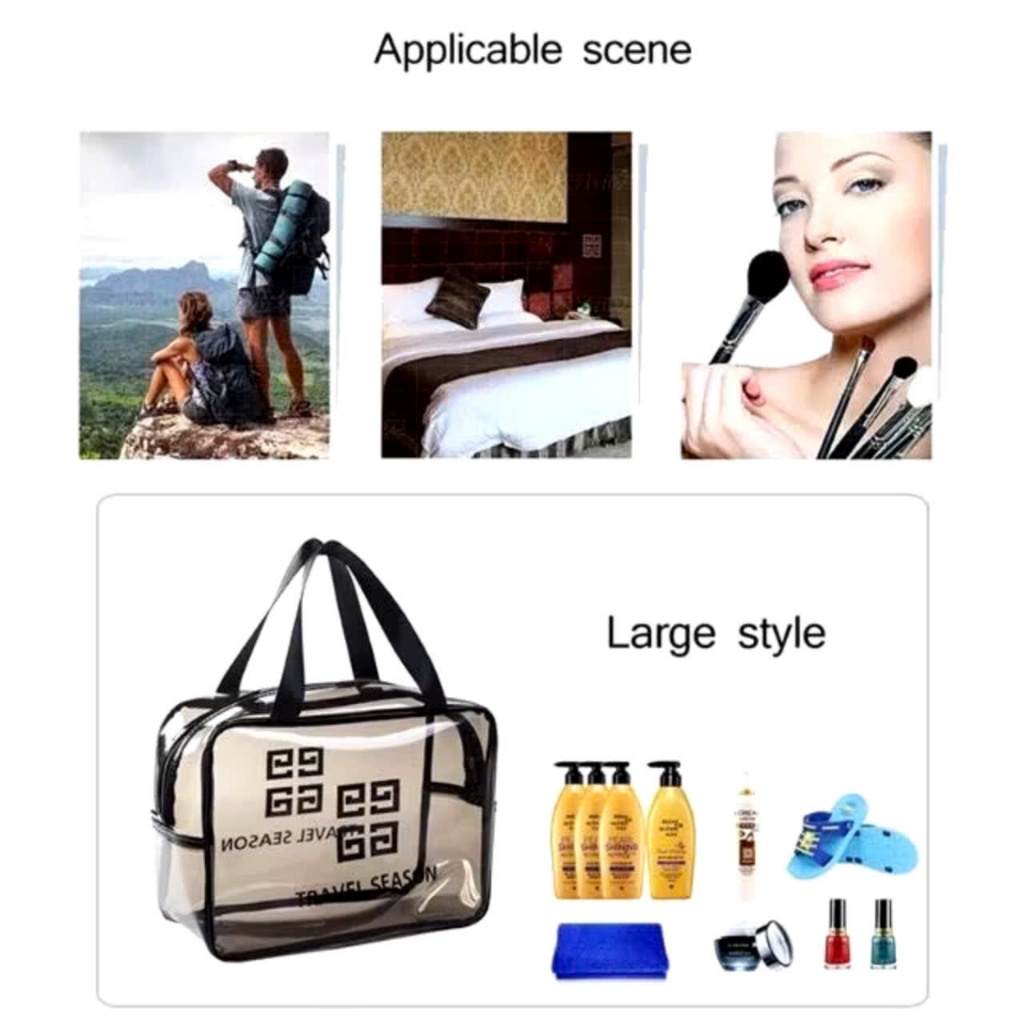 -BỘ 3 TÚI ĐỰNG ĐỒ CÁ NHÂN - Set 3 Túi Đựng Mỹ Phẩm, Đồ Trang Điểm, Đồ Cá Nhân Trong Suốt Chống Thấm Nước- MA:TUIDUNGDO