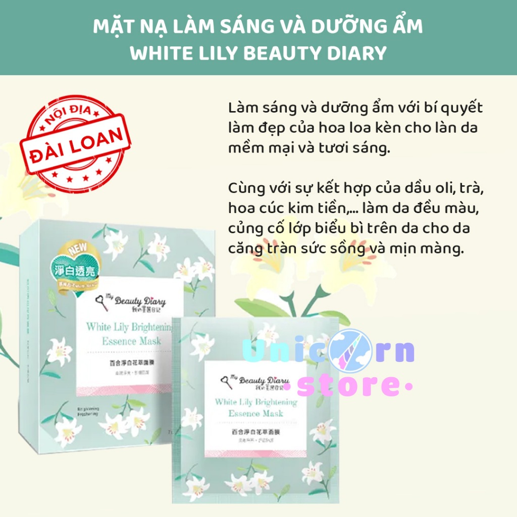 Mặt Nạ Dưỡng Da My Beauty Diary Essence Mask - Chính Hãng Đài Loan 23ml/ miếng