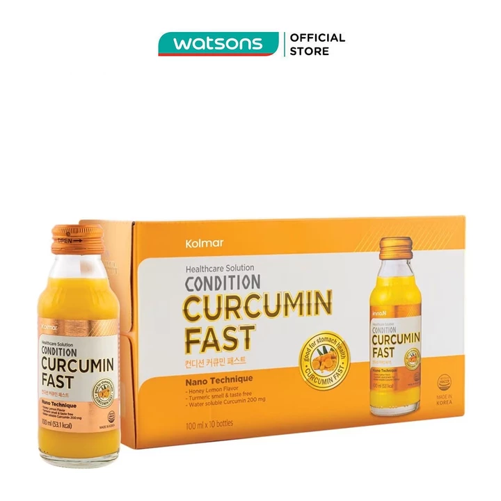 Thực Phẩm Chức Năng Kolmar Condition Curcumin Fast Nano Nghệ Tăng Cường Hỗ Trợ Dạ Dày 100ml x10 Chai