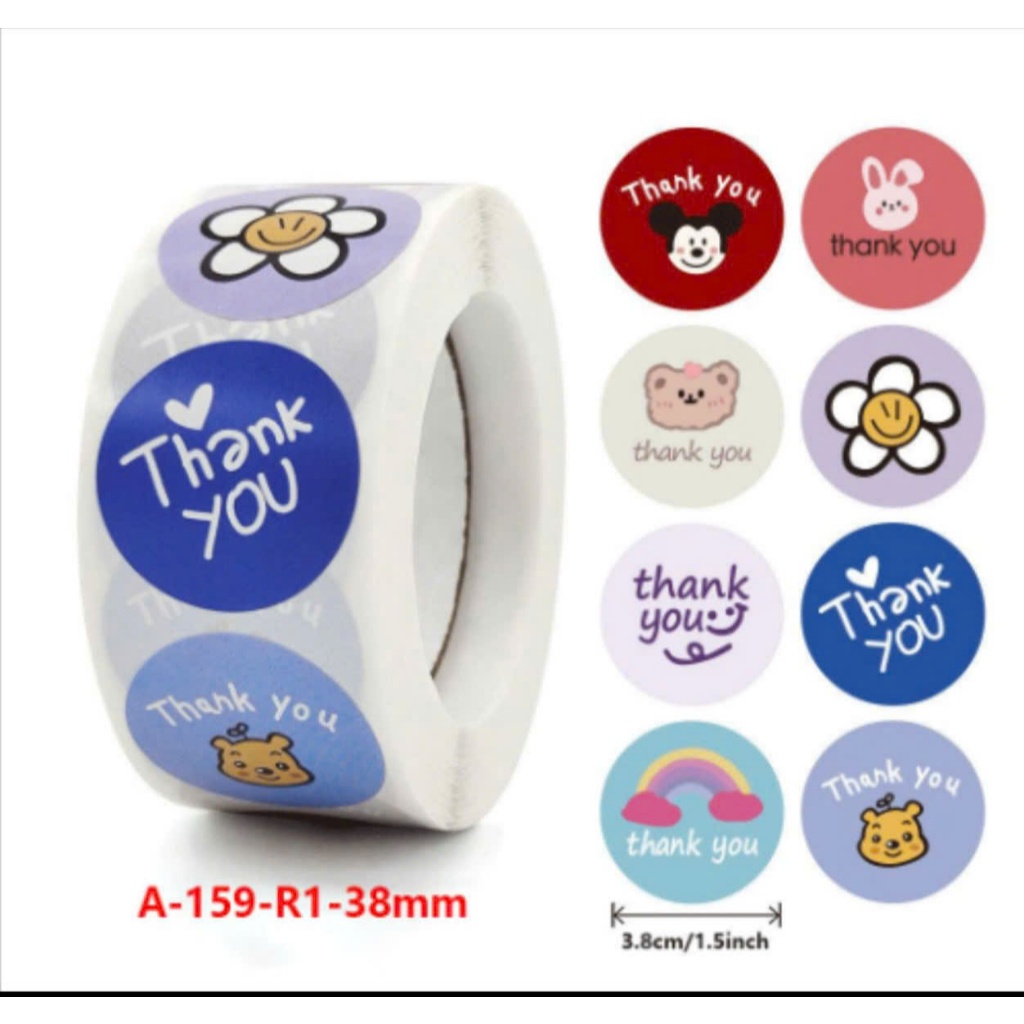 250-500 cái tem thank you hay handmade cuộn tròn có nhiều mẫu để chọn ...