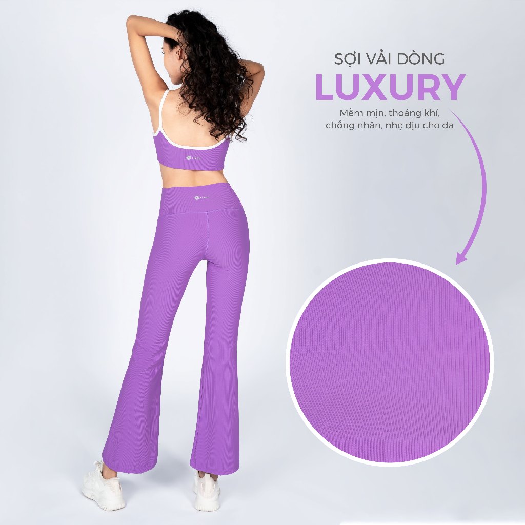 Ảnh Bộ Tập Yoga Gym Nữ Livan Sport LV24N01F504 LUXURY Áo Bra Đệm Rời & Quần Legging Ống Loe, Bộ Tập Yoga Nữ Cao Cấp 4