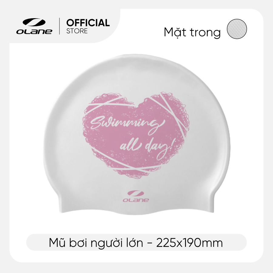 Mũ Bơi / Nón Bơi Silicon Người Lớn Olane In Họa Tiết Trái Tim cho Nam và Nữ