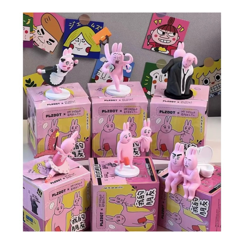 Thỏ hồng My Friend pink rabbit blind box mô hình thỏ hồng Màu Hồng Thỏ ...