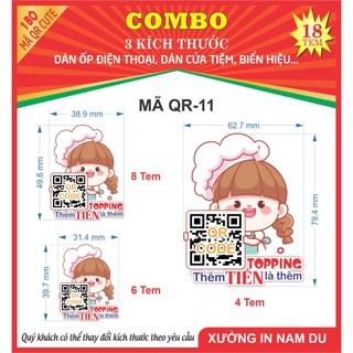 In Mã QR Ngân hàng hình Chibi Cute, Dán ốp Điện thoại, Cửa tiệm, Cá Nhân, in theo yêu cầu
