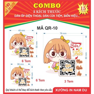 In Mã QR Ngân hàng hình Chibi Cute, Dán ốp Điện thoại, Cửa tiệm, Cá Nhân, in theo yêu cầu