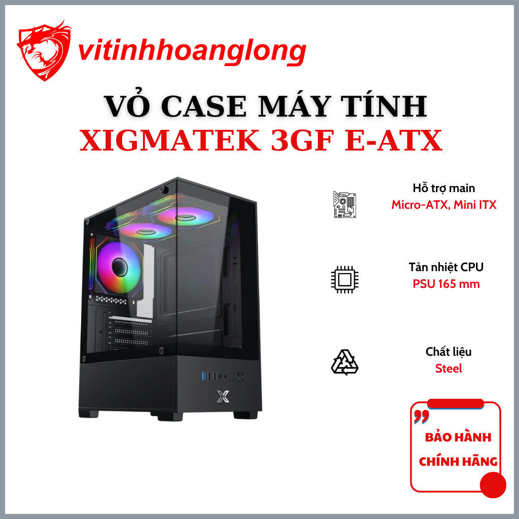 Vỏ Case XIGMATEK View 3GF E-ATX kèm 3F led ARGB- Hàng Chính Hãng ...
