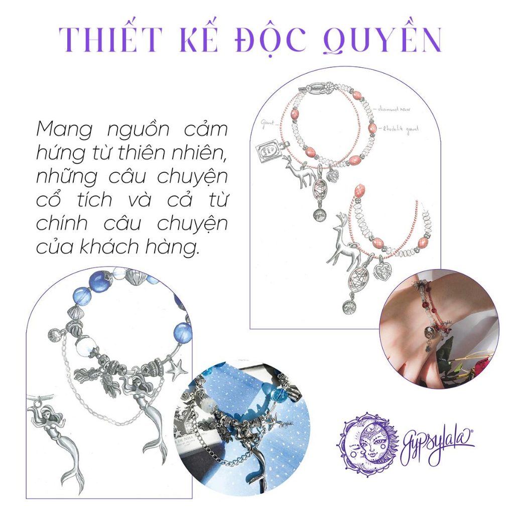 Ảnh Vòng Tay Thạch Anh Hồng, Dâu Hồng Charm Random SP007781 Gypsy.lala 3