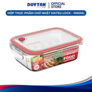 Hộp TP CN Matsu Lock 1050ml DUY TÂN chất liệu thủy tinh, nắp hộp từ nhựa PP chính phẩm đựng và bảo quản thực phẩm