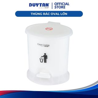 Thùng rác Oval lớn DUY TÂN nhựa PP, xô rác bên trong, chân đạp ngoài thùng, tiện lợi sử dụng ở mọi không gian
