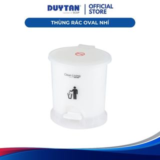 Thùng rác Oval nhí DUY TÂN nhựa PP, xô rác bên trong, chân đạp ngoài thùng, tiện lợi sử dụng ở mọi không gian