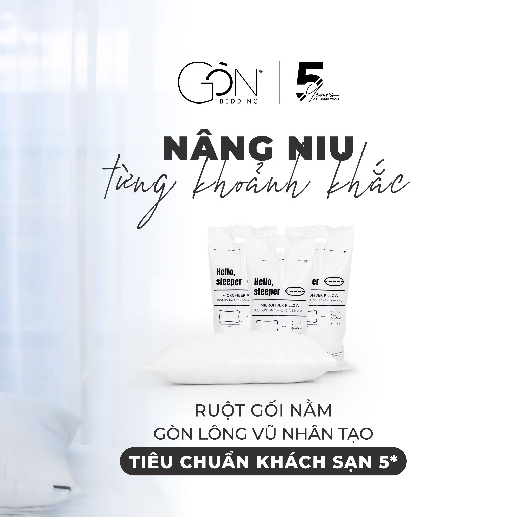 Ảnh Combo Ruột Gối Nằm Gòn Lông Vũ/ Gòn Bi Gòn Bedding Size 50x70 cm - Gối Khách Sạn 5 Sao Cao Cấp 1