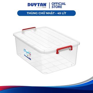 Thùng Chữ Nhật 45 DUY TÂN nhựa PP, màu trắng trong, đựng dồ đa năng