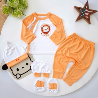 Bộ sơ sinh thun lụa Bunny bao gồm nón vớ cho bé 3-6kg