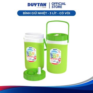 Bình Giữ Nhiệt 3lít, có vòi DUY TÂN nhựa PP, bình đá mini giữ lạnh đến 12 giờ, nắp có ron chống rỉ nước