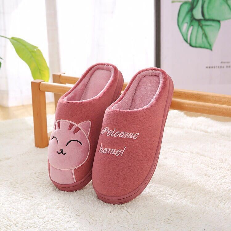 Dép Sục Bông Mèo Họa Tiết Hình Thú Đáng Yêu DP97