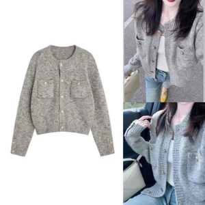 Áo khoác len cardigan dệt kim, áo len nữ dáng lửng thiết kế trẻ trung cá tính hàng QC XIMIMI SP72