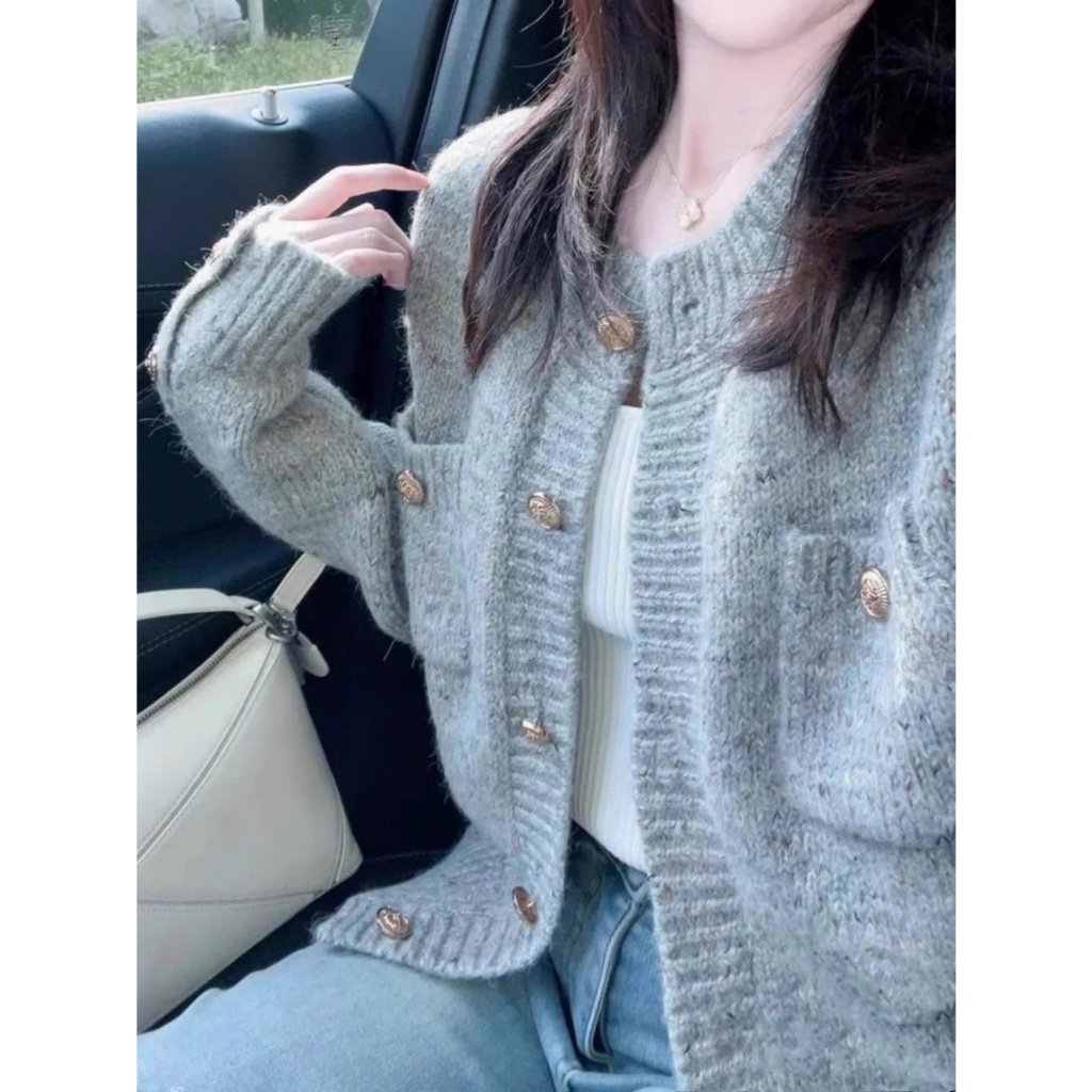 Áo khoác len cardigan dệt kim, áo len nữ dáng lửng thiết kế trẻ trung cá tính hàng QC XIMIMI SP72