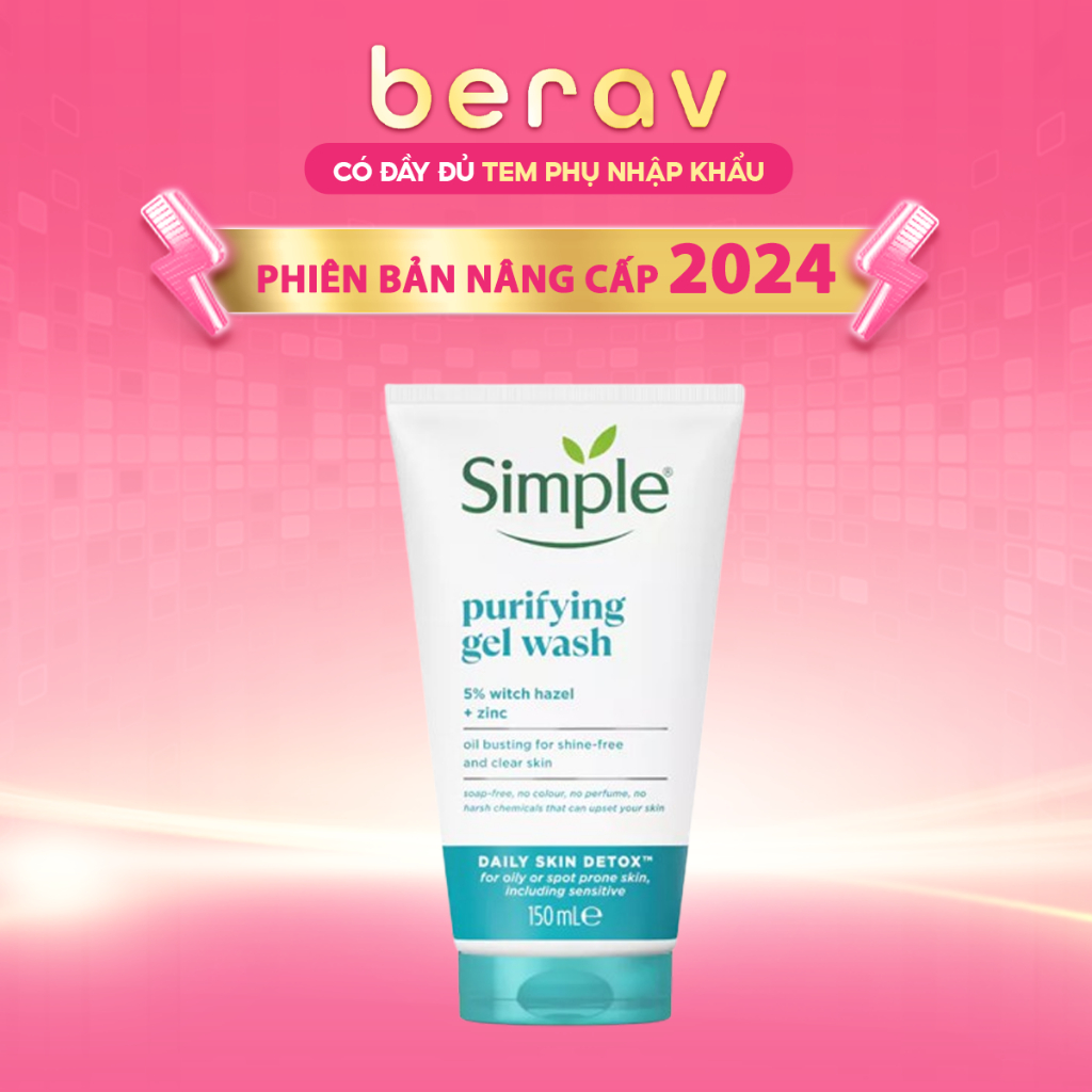 Ảnh Sữa Rửa Mặt Simple giúp kiềm dầu và ngừa mụn cho da dầu mụn 150ML - Xanh Dương 1