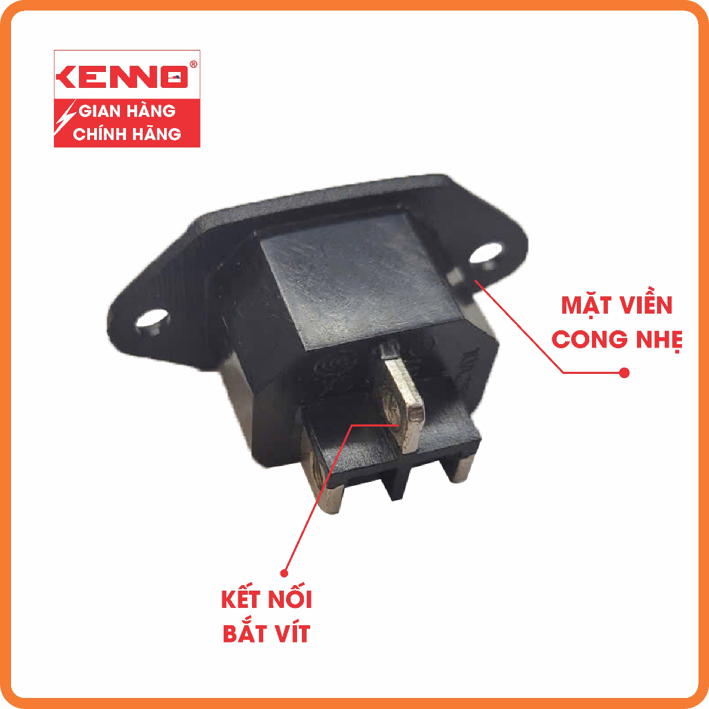 Ổ cắm 3 chân nồi cơm điện màu đen 10A chuẩn C14 ổ đáy socket nồi cơm, năng lượng mặt trời, máy tính