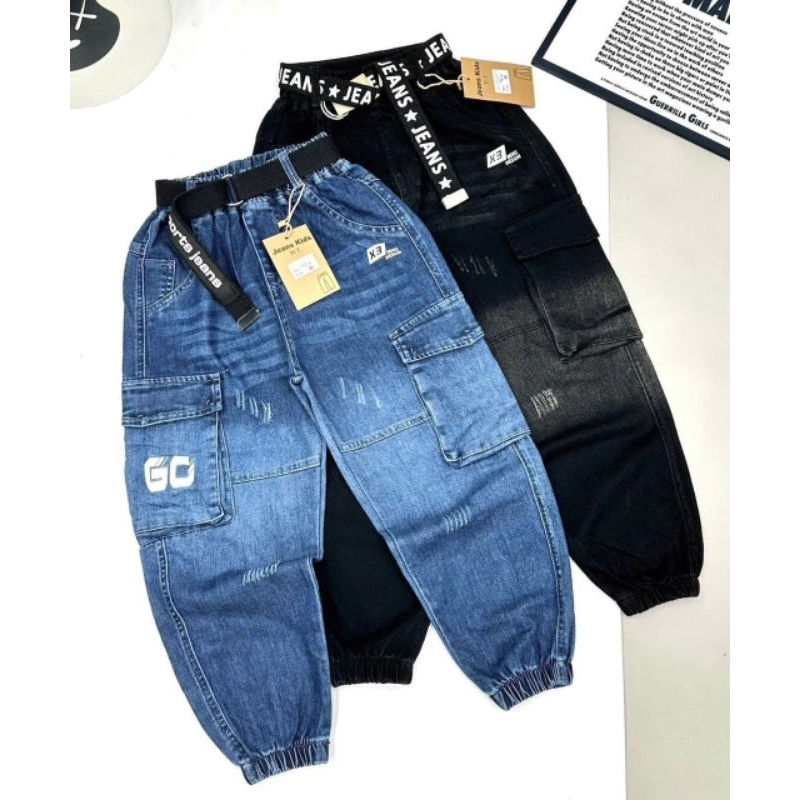 Quần jean trẻ em quần bò cho bé 20-40kg quần dài bo gấu chất mềm