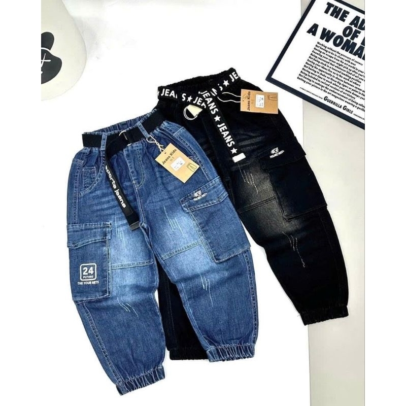 Quần jean trẻ em quần bò cho bé 20-40kg quần dài bo gấu chất mềm