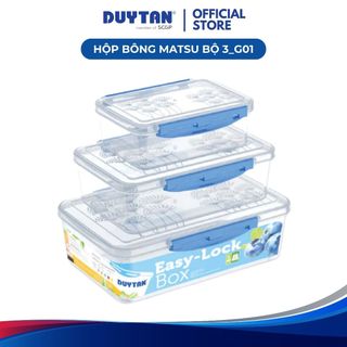 Hộp Bông Matsu Bộ 3_G01 DUY TÂN nhựa PP nguyên sinh,cao cấp, đựng thực phẩm
