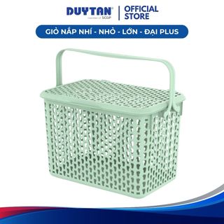 Giỏ nắp nhí - nhỏ - lớn - đại Plus DUY TÂN nhựa PP, giỏ nhựa đa năng có nắp gài, quai xách tiện lợi