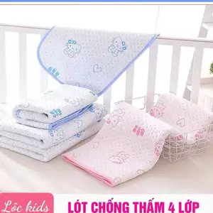 Lót chống thấm 4 lớp CAO CẤP thay bỉm cho bé sơ sinh siêu mềm siêu thấm kích thước 70x50cm
