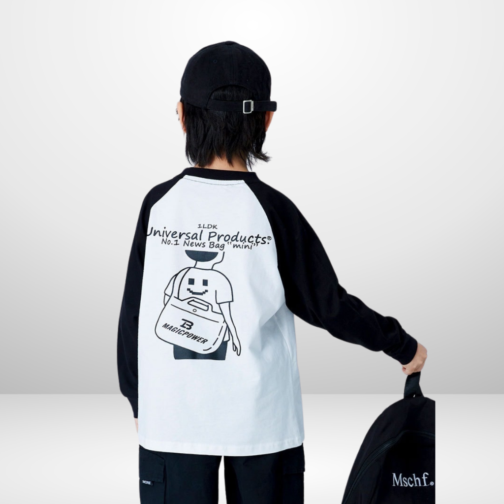 Áo Thun Dài Tay Xuân Thu Cho Bé Trai, Bé Gái In Hình Năng Động, Cổ Tròn B566 | JJ Kids Fashion