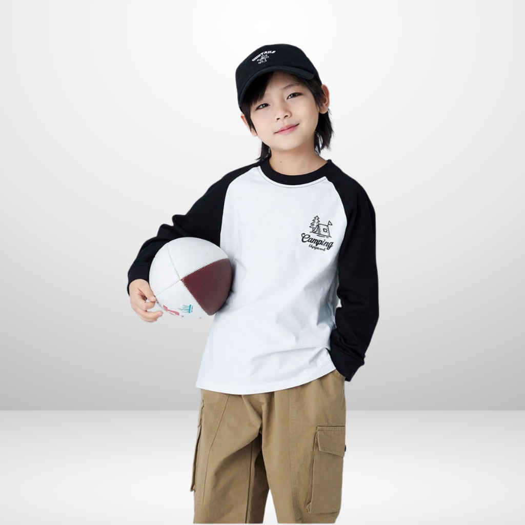 Áo Thun Dài Tay Xuân Thu Cho Bé Trai, Bé Gái In Hình Năng Động, Cổ Tròn B567 | JJ Kids Fashion