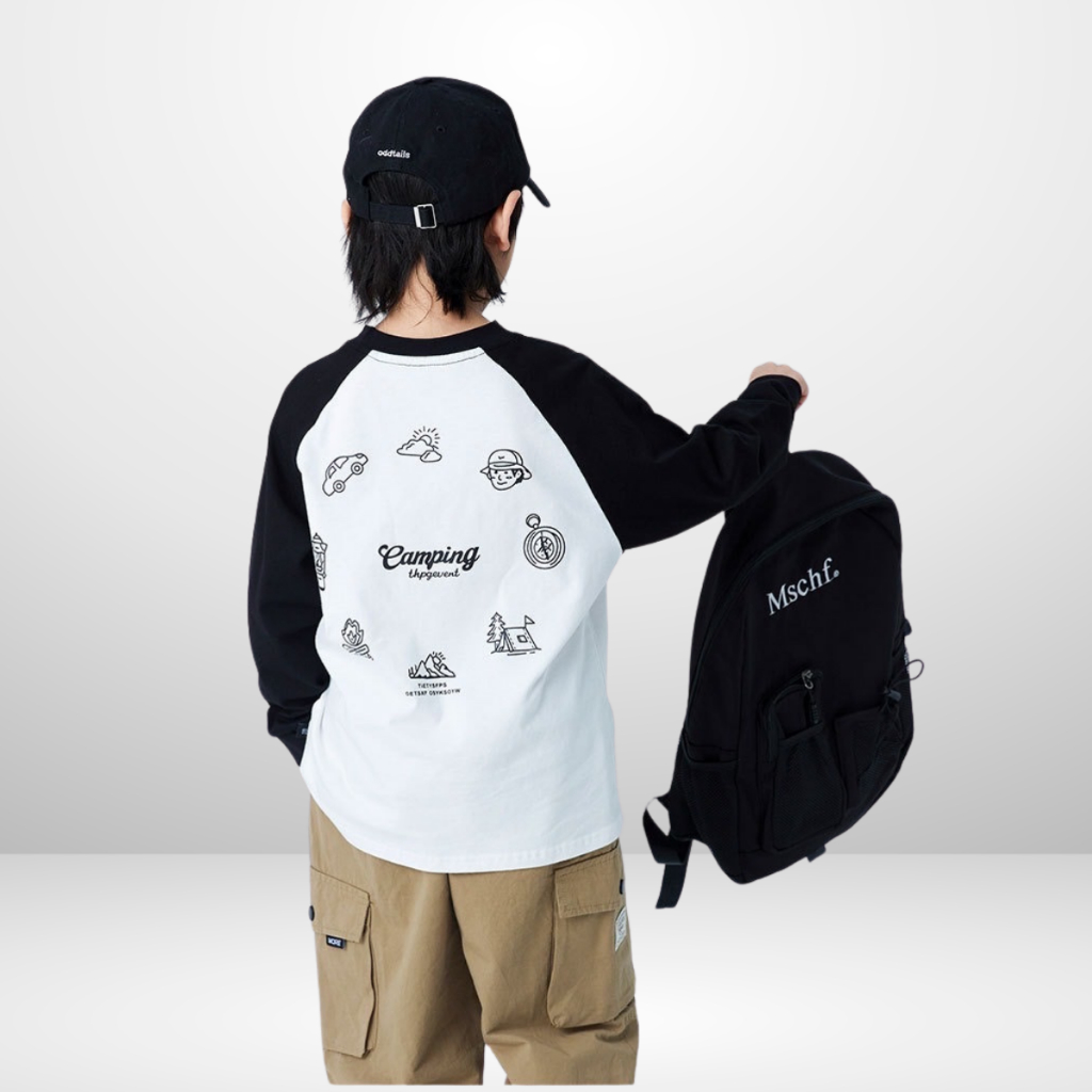 Áo Thun Dài Tay Xuân Thu Cho Bé Trai, Bé Gái In Hình Năng Động, Cổ Tròn B567 | JJ Kids Fashion