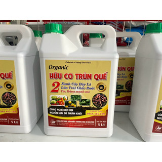 Phân bón hữu cơ Trùn Quế dạng nước Organic đậm đặc xanh lá, đậu bông,lớn trái cây ăn trái cây cảnh - Can 5 lít