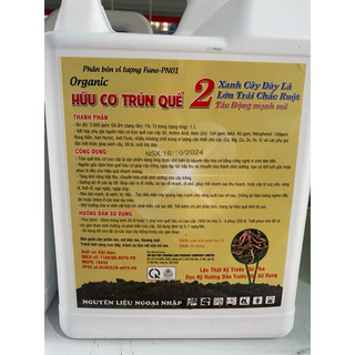 Phân bón hữu cơ Trùn Quế dạng nước Organic đậm đặc xanh lá, đậu bông,lớn trái cây ăn trái cây cảnh - Can 5 lít