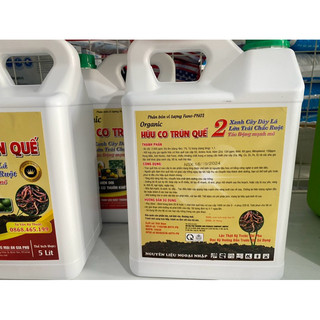 Phân bón hữu cơ Trùn Quế dạng nước Organic đậm đặc xanh lá, đậu bông,lớn trái cây ăn trái cây cảnh - Can 5 lít