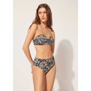 Quần bikini cạp cao, dây buộc dấu bụng kín đáo vải 2 lớp, co dãn 4 chiều hàng VNXK
