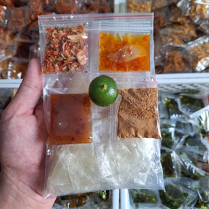 5 Bịch Bánh Tráng Ủ Bơ Trộn Muối Tôm Nhuyễn - Sốt Me - Muối Tép Hành - Mỡ Hành Tỏi -Sốt Bò - Muối Béo -Sate - Sốt Tắc