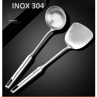 Gía Sỉ Muôi (Vá) Múc canh 36cm Inox 304 - Cán Tròn Dài Siêu Bền, Chắc Chắn Không Rỉ Sét
