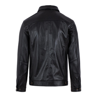 Áo da bò, áo da thật cao cấp loại 1 Fttleather Collar Jacket Cổ Bẻ Trơn Da Bò - AD401B