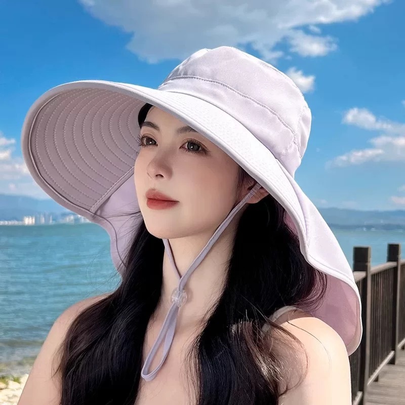 Mũ mùa hè nữ Trùm Đầu Toàn Diện  - Mũ Nón Ngư Dân Chống Nắng Chống Tia UV, Mũ Vành Lớn có thể gập gọn(tuyển sỉ)