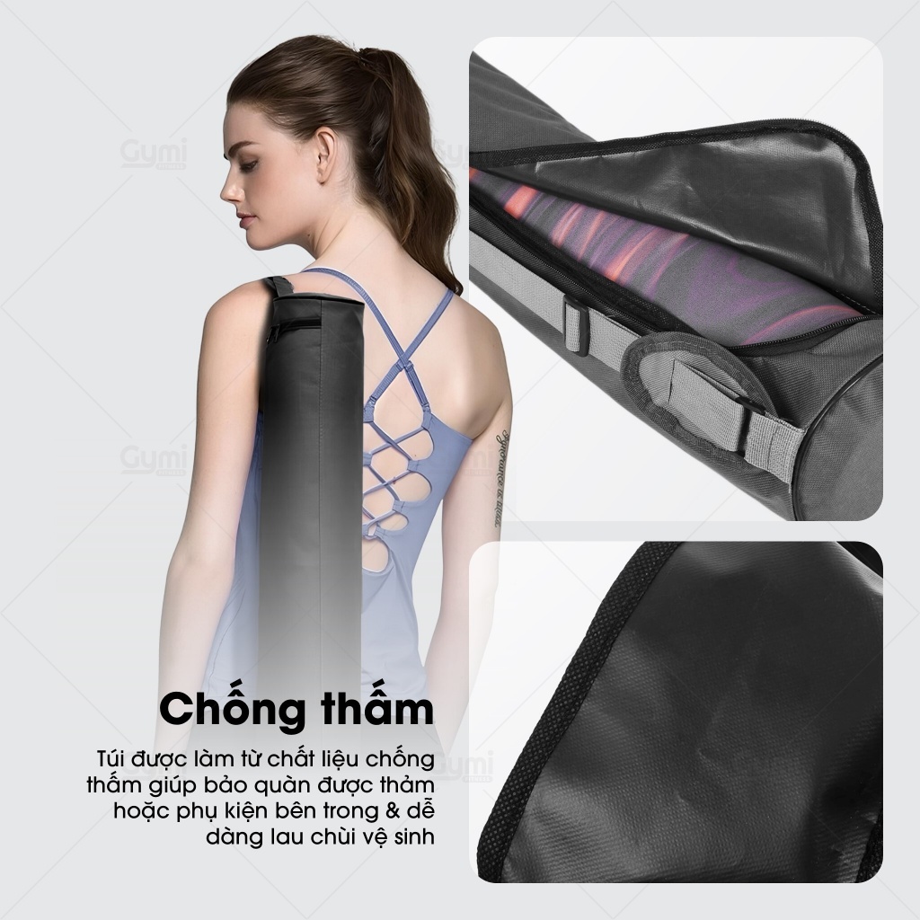 Túi Đựng Thảm Tập Yoga PU Cao Cấp - Có Khóa Kéo, Chống Nước - TuiTham