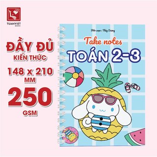Sổ Giấy Lò Xo Take Notes Lớp 2-3 TUANVIET BOOKS cỡ A5 (Mới Nhất) - Toán, Văn, Anh