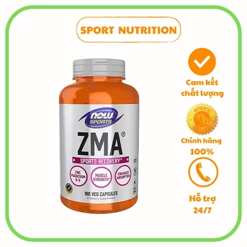 Viên uống Now ZMA bổ sung Kẽm, Magie, B6 giúp tăng sinh lý, cải thiện giấc ngủ, giảm stress