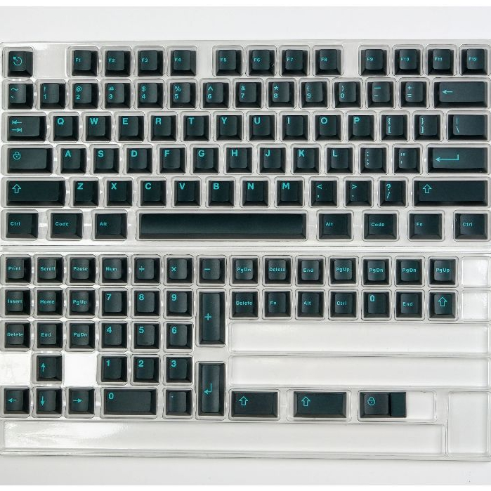Keycap 120+ nút bàn phím cơ Semi-transparent Blue Cyan, nhựa ABS dày 1 ...