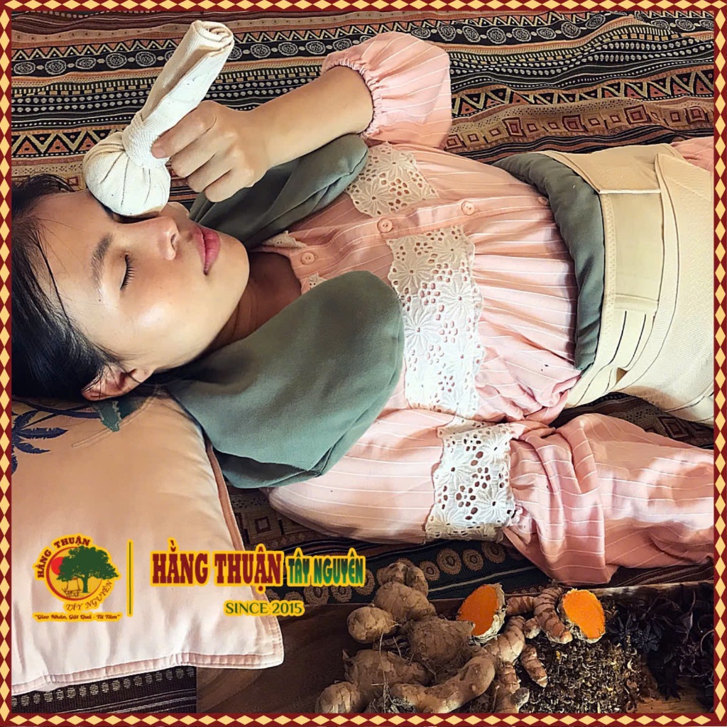 Túi Đựng Muối Thảo Dược Quấn Bụng Chườm Nóng Sau Sinh (Có dán tăng giảm và khóa cao su chịu nhiệt)