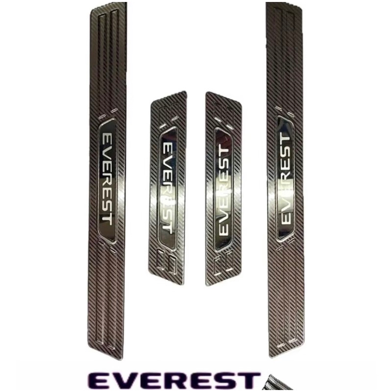 Ốp bậc cửa, nẹp bước chân xe Everest 2018-2026 vân Carbon hàng cao cấp