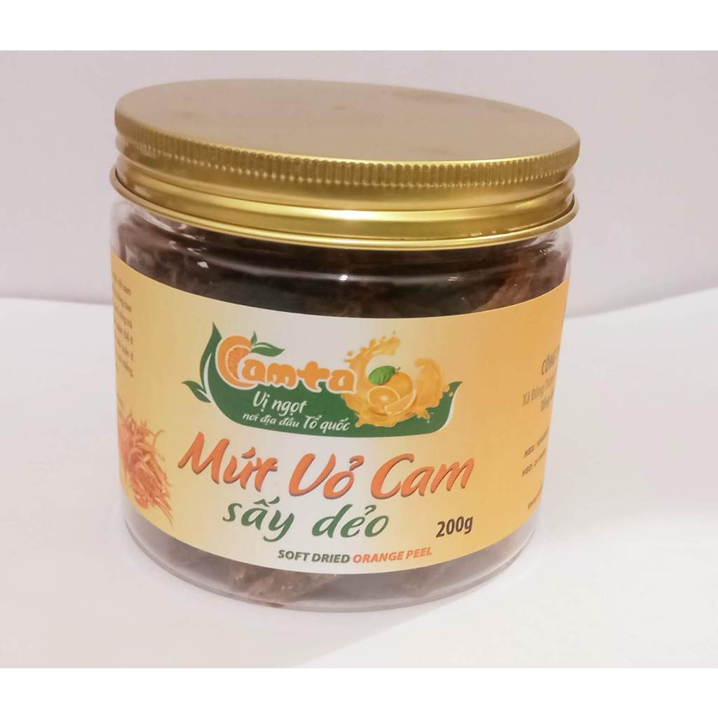 Mứt Vỏ Cam Sấy Dẻo Không Sử Dụng Chất Bảo Quản,  Phẩm Mầu. Không Hương Liệu, Không Đường Hóa Học