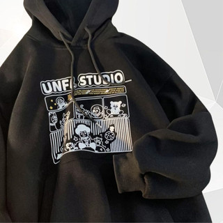 Áo hoodie ulzzang nam nữ unisex cặp đôi chui đầu chống nắng có nón in hoạt hình STUDIO - CHP 02 C1