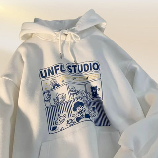 Áo hoodie ulzzang nam nữ unisex cặp đôi chui đầu chống nắng có nón in hoạt hình STUDIO - CHP 02 C1
