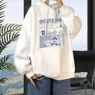 Áo hoodie ulzzang nam nữ unisex cặp đôi chui đầu chống nắng có nón in hoạt hình STUDIO - CHP 02 C1