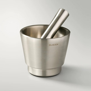Bộ Chày Cối Inox 304 Có Nắp Đậy, Chày Cối Nguyên Khối Dã Đồ Cực Nhuyễn Mịn Tiện Lợi Cho Gia Đình Cam Homeware